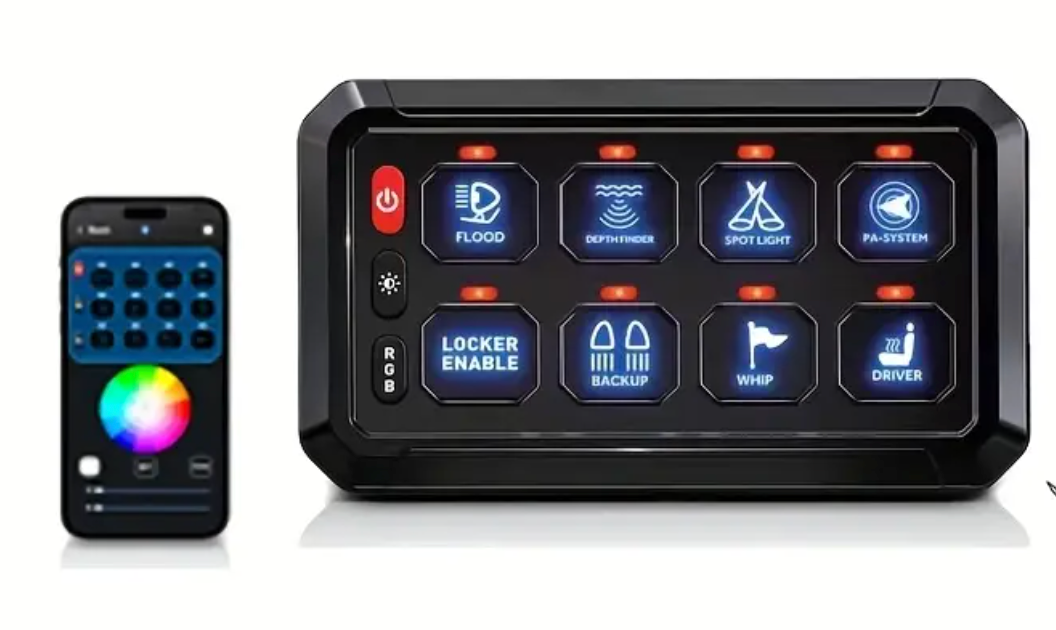 8 Way 12v/24v LED Switch Panel And Control Unit (With Wireless Phone Control)