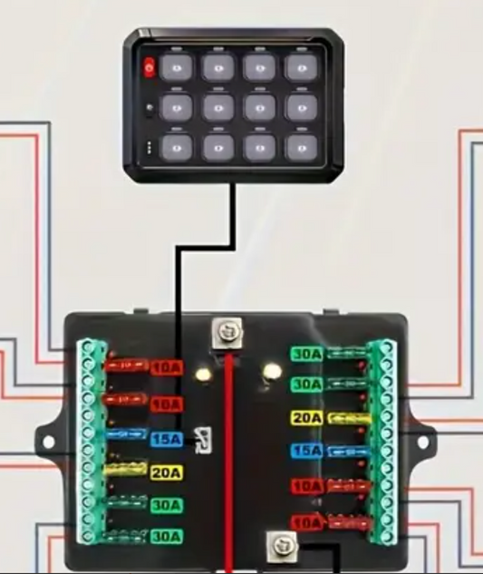 12 Way 12v/24v LED Switch Panel And Control Unit