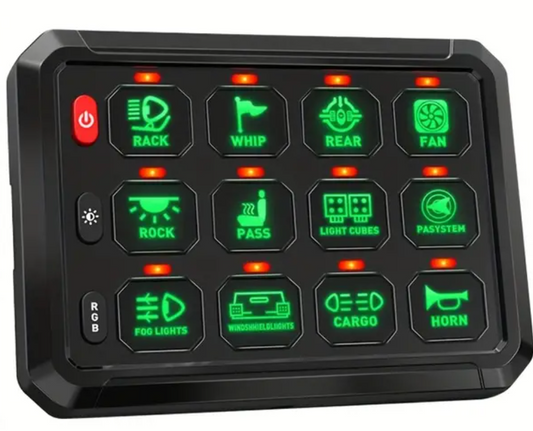 12 Way 12v/24v LED Switch Panel And Control Unit