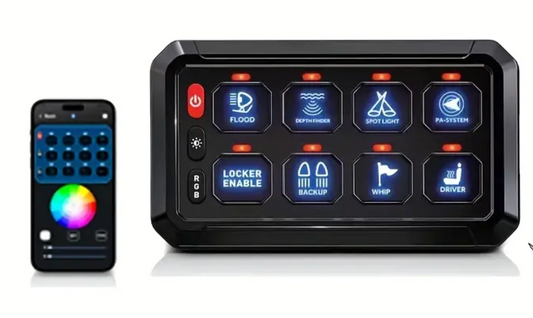 8 Way 12v/24v LED Switch Panel And Control Unit (With Wireless Phone Control)
