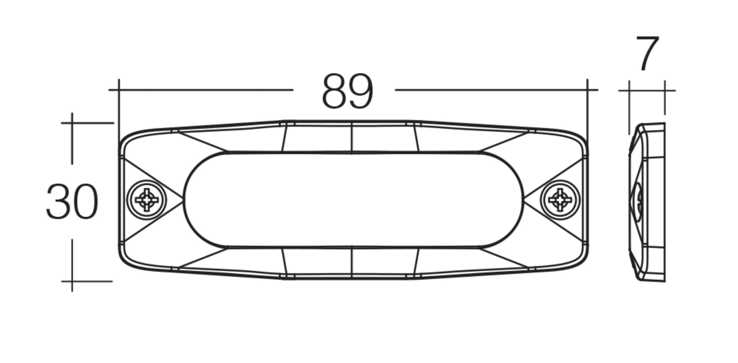 Amber Low Profile 3 LED Light